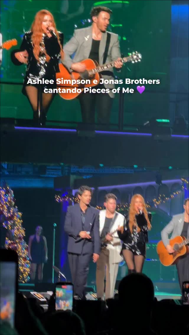 Para uma geração! Os Jonas Brothers convidaram Ashlee Simpson pra cantar “Pieces of Me” no show no Texas. 💜

Adicionamos o trecho que o Nick cantou no final do vídeo, por outro ângulo. Esse feat ficou demais. 🥹

🎥 emi__jean e keladynicole/TikTok
