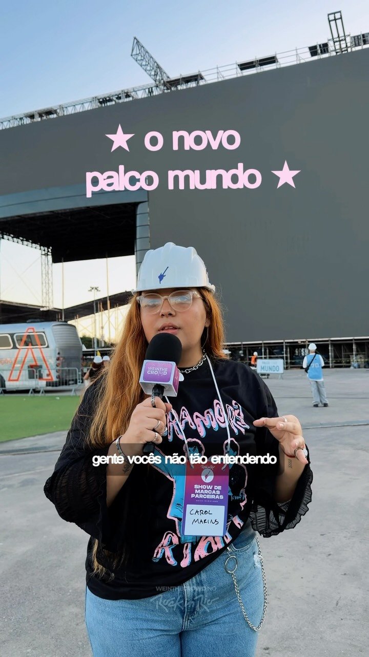 a carol deste 🤏 tamaninho perto do novo palco mundo do @rockinrio 💜

os visuais nesses LEDs vão ser insaaaaanos 

#rockinrio #rockinrio2026